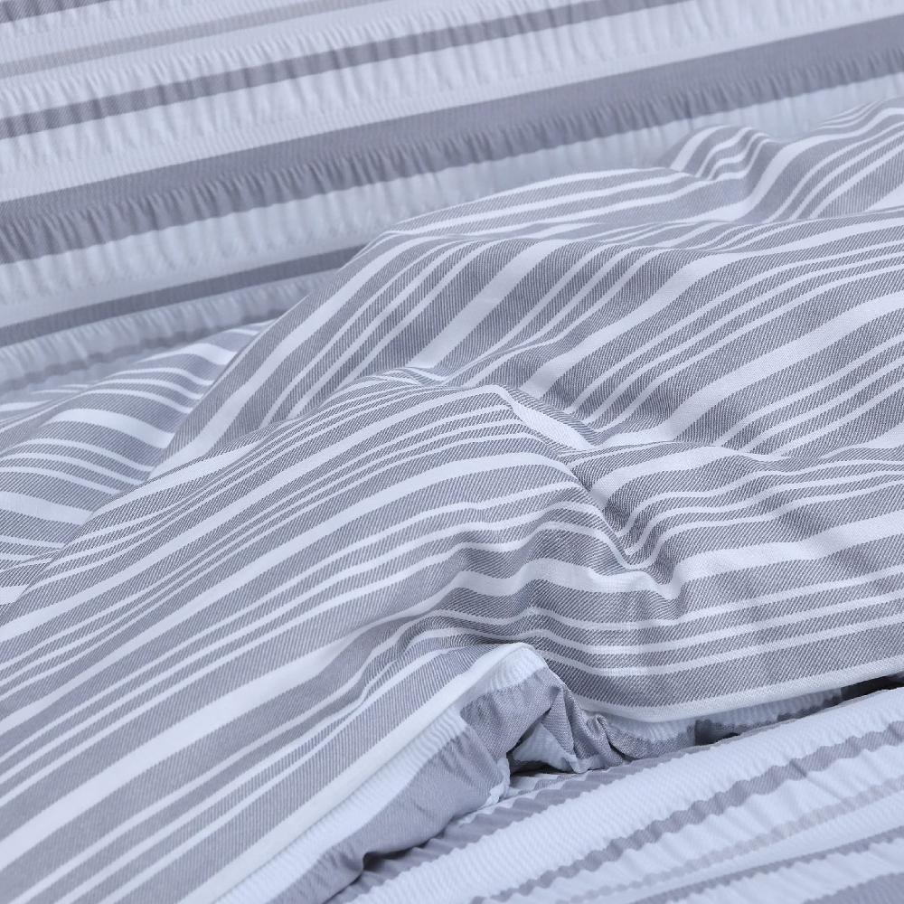 Sleepdown Stripe Seersucker - Reversible Duvet Cover & Pillowcase Set