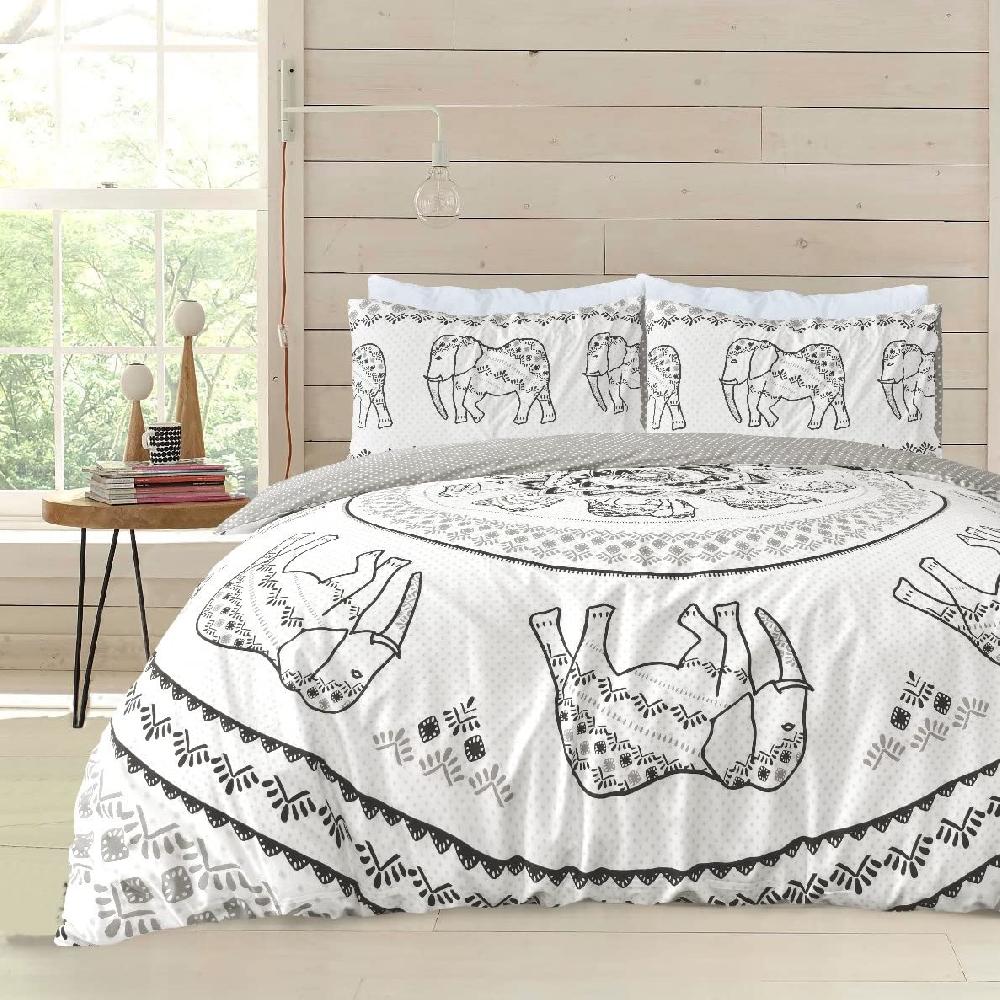 Sleepdown Tribal Elephant - Reversible Duvet Cover & Pillowcase Set