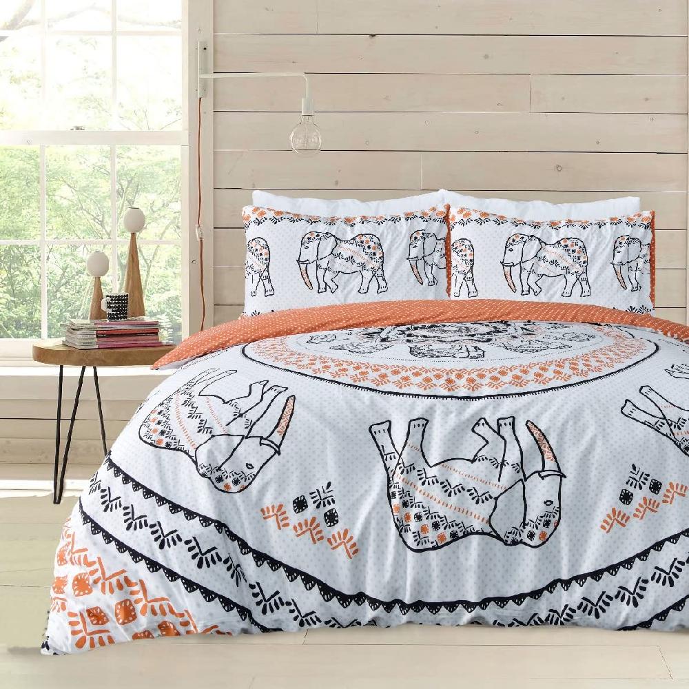 Sleepdown Tribal Elephant - Reversible Duvet Cover & Pillowcase Set