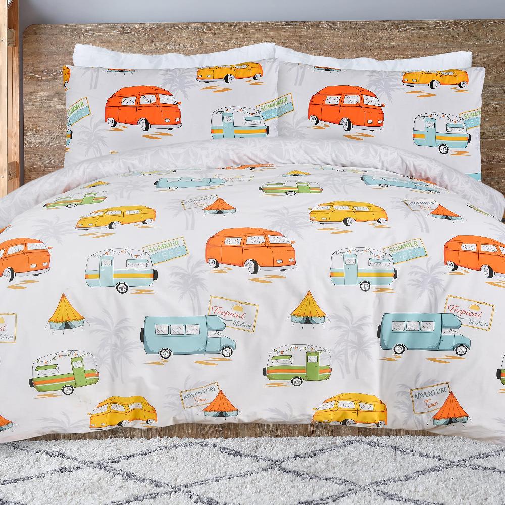 sleepdown Tropical Campervan - Reversible Duvet Cover & Pillowcase Set