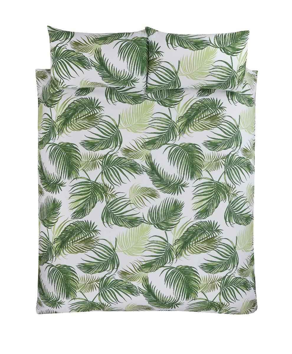 Sleepdown Tropical Palm Leaves - Reversible Duvet Cover & Pillowcase Set