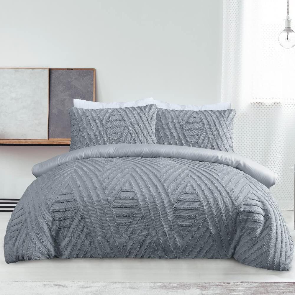 sleepdown Tufted Diamond - Textured Duvet Cover & Pillowcase Set
