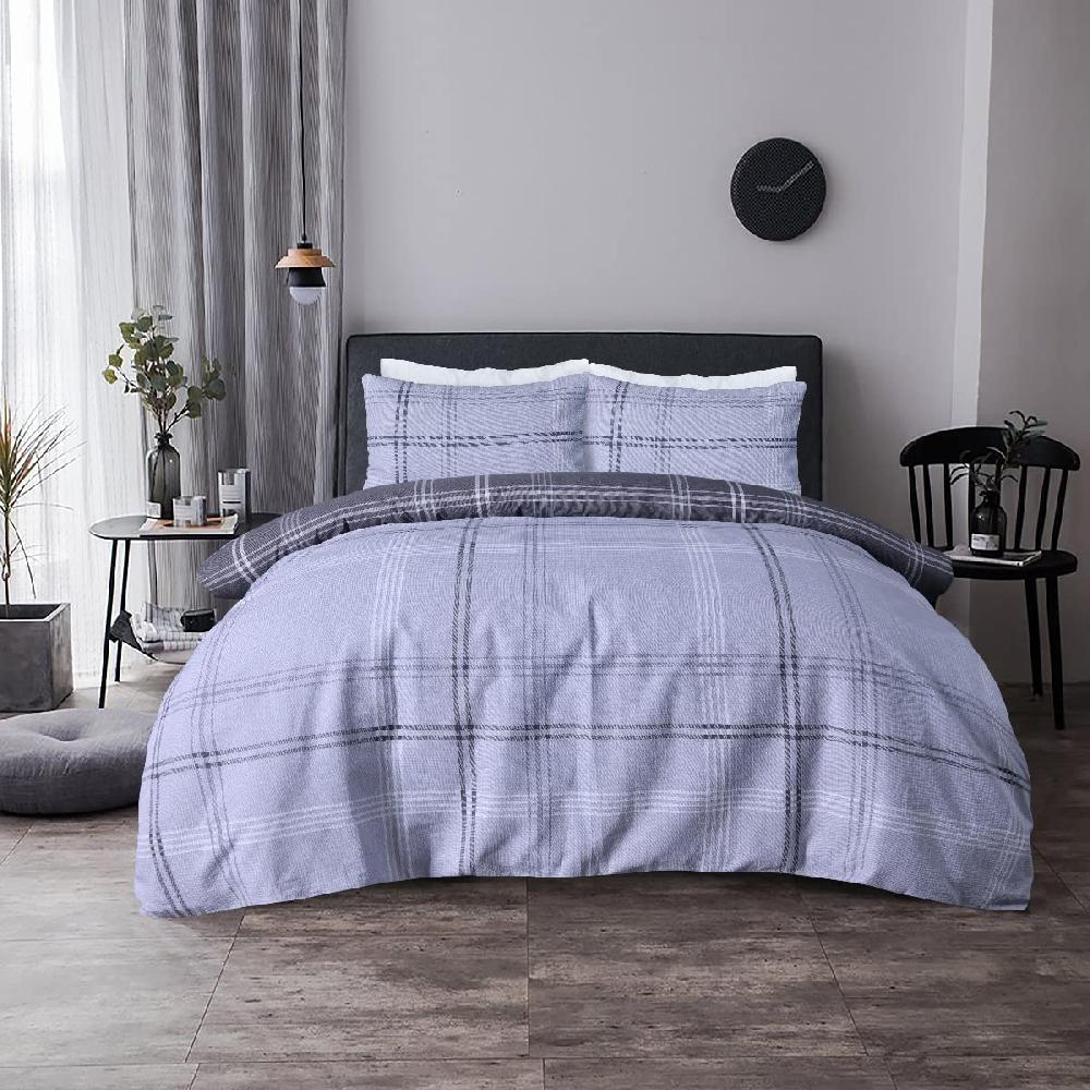Sleepdown Waffle Check - Reversible Duvet Cover & Pillowcase Set