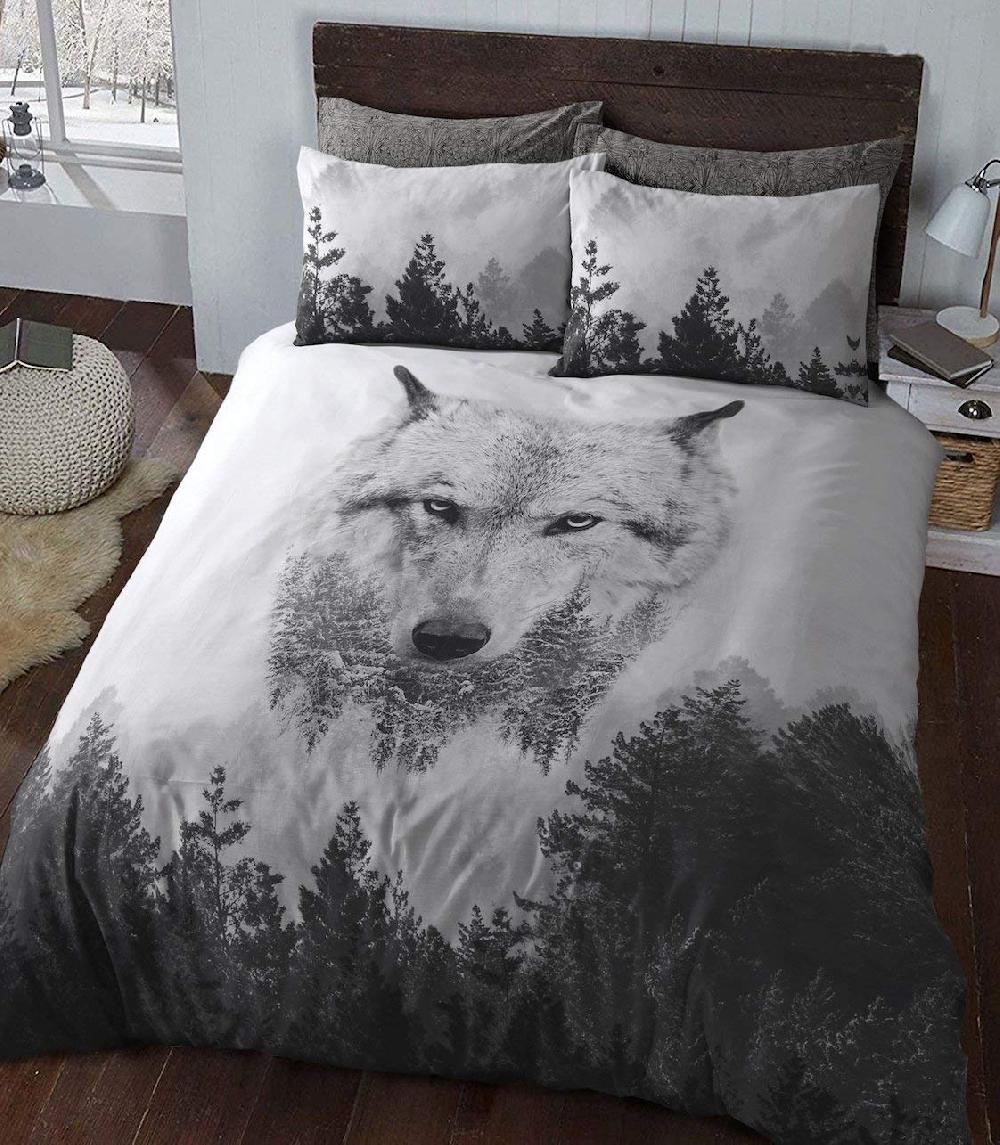 sleepdown Winter Wolf - Reversible Duvet Cover & Pillowcase Set