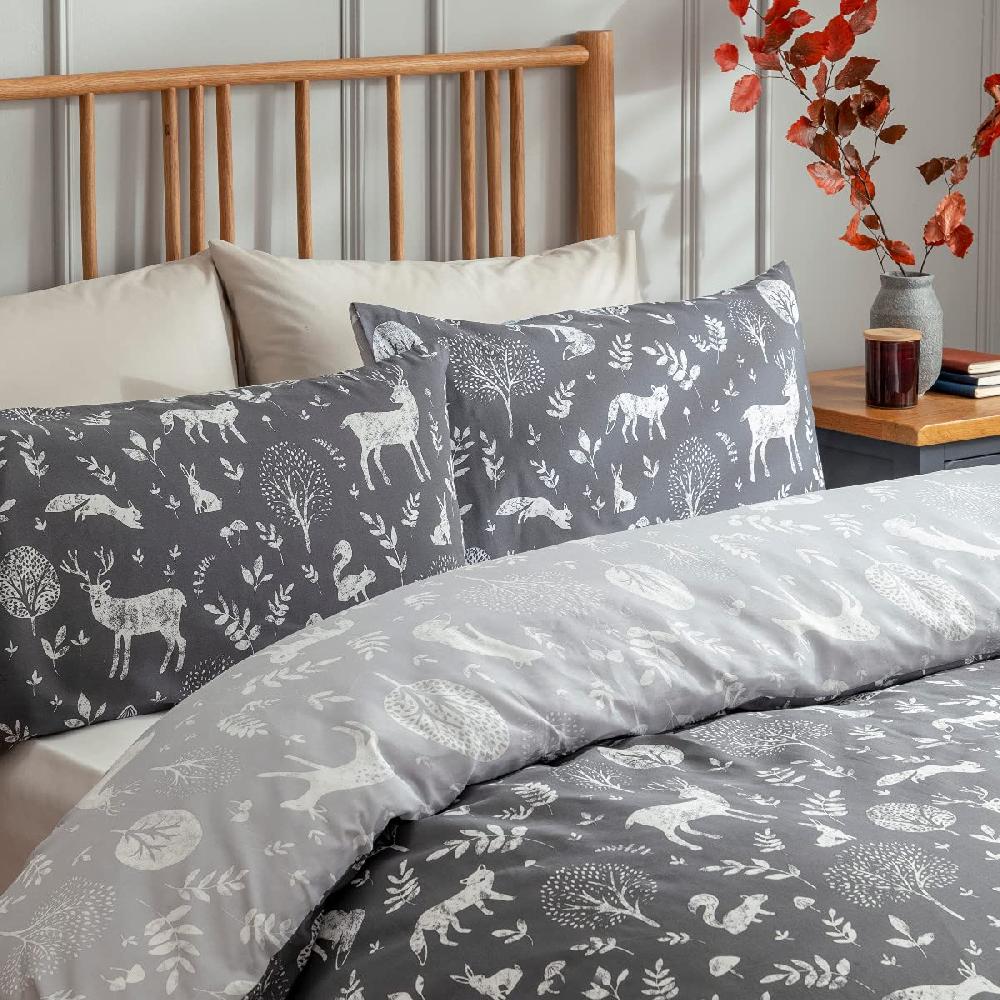Sleepdown Woodland Animals - Reversible Duvet Cover & Pillowcase Set