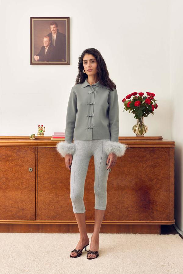 sleeper Capri Stretch-cotton Jersey Legging in Grey