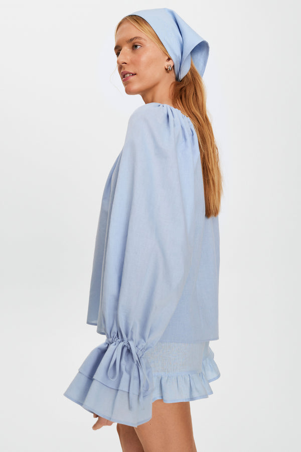 Sleeper Cha-Cha Lounge Shorts With Headscarf In Blue