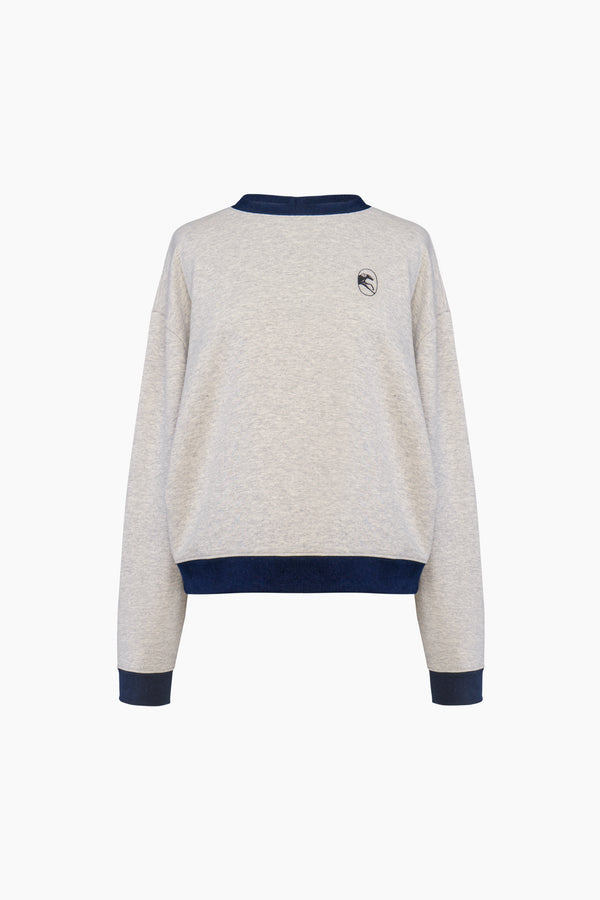 Sleeper Relaxed Stretch-cotton Jersey Sweatshirt In Grey