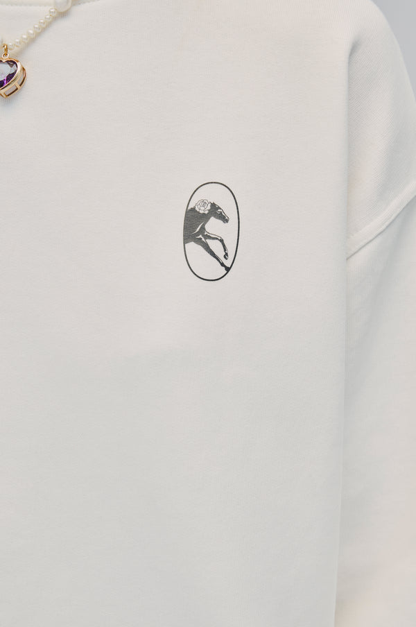 Sleeper Relaxed Stretch-cotton Jersey Sweatshirt In Off-White