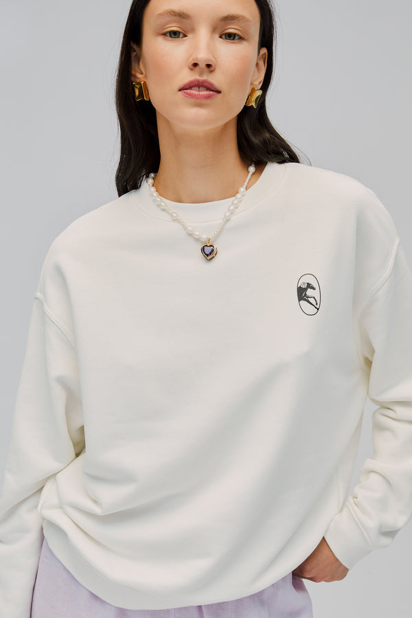 sleeper Relaxed Stretch-cotton Jersey Sweatshirt in Off-White