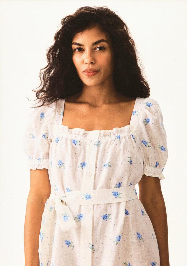 Sleeper Brigitte Linen Midi Dress In Linum