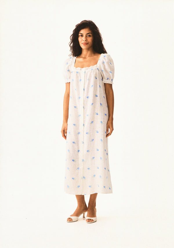 Sleeper Brigitte Linen Midi Dress In Linum