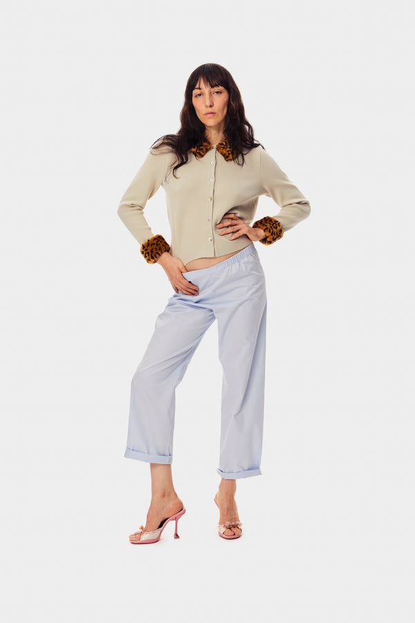 Sleeper Carmela Knitted Cardigan In Beige