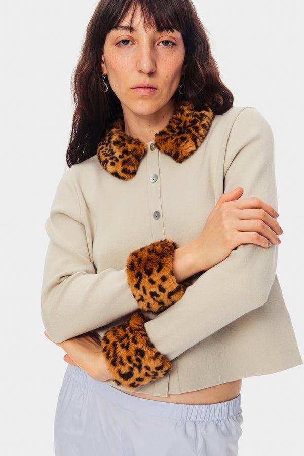 sleeper Carmela Knitted Cardigan in Beige