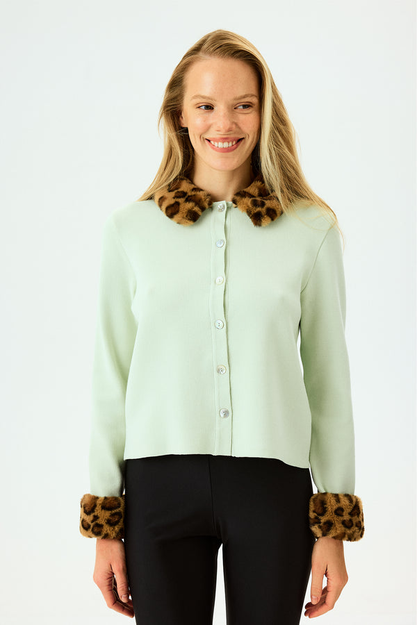 Sleeper Carmela Knitted Cardigan In Mint