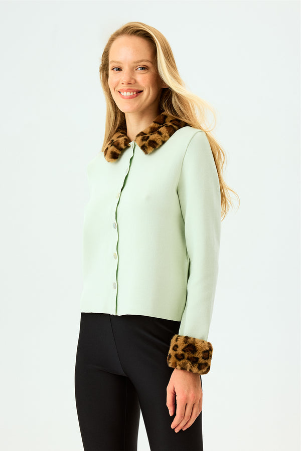 Sleeper Carmela Knitted Cardigan In Mint