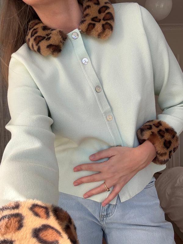 Sleeper Carmela Knitted Cardigan In Mint