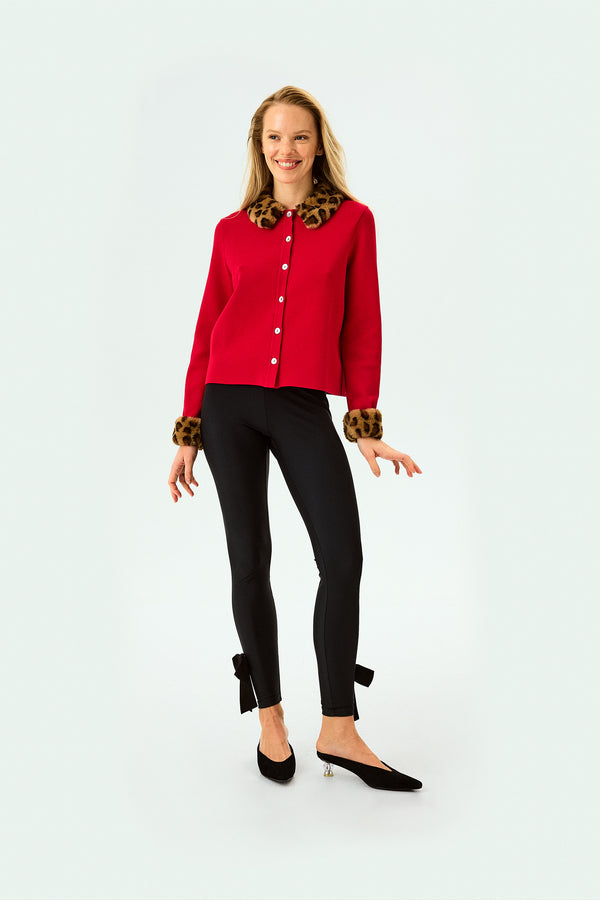 Sleeper Carmela Knitted Cardigan In Red