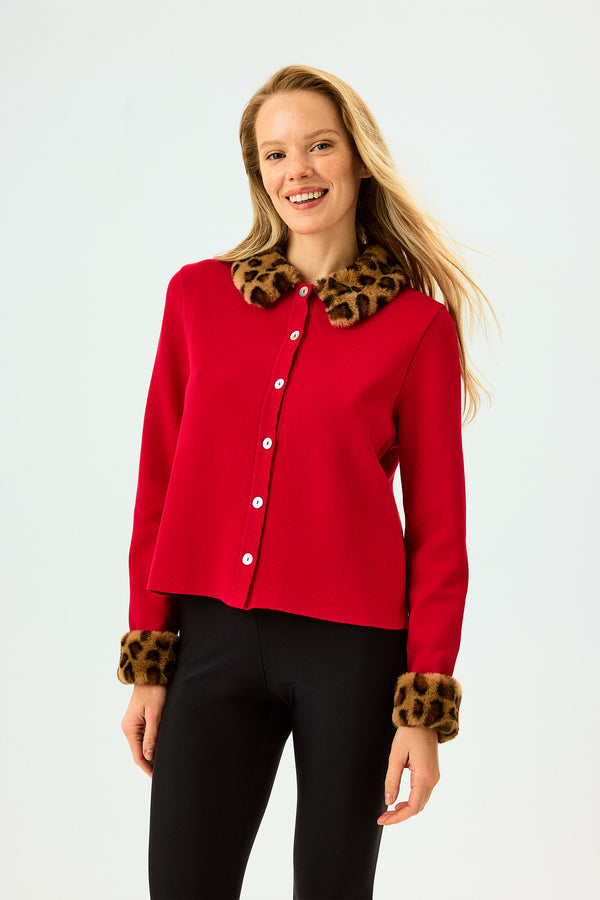 sleeper Carmela Knitted Cardigan in Red
