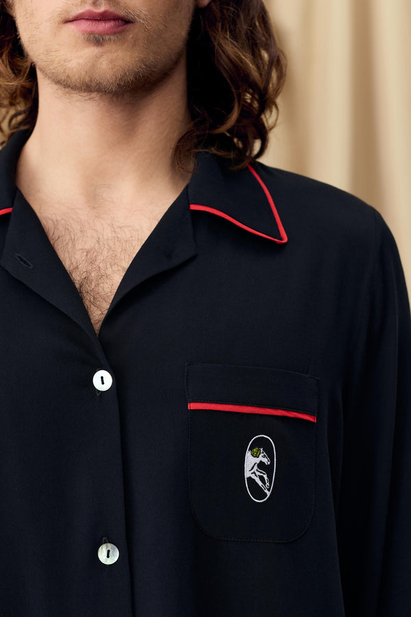 Sleeper Finnegan Unisex Pajama Shirt In Black