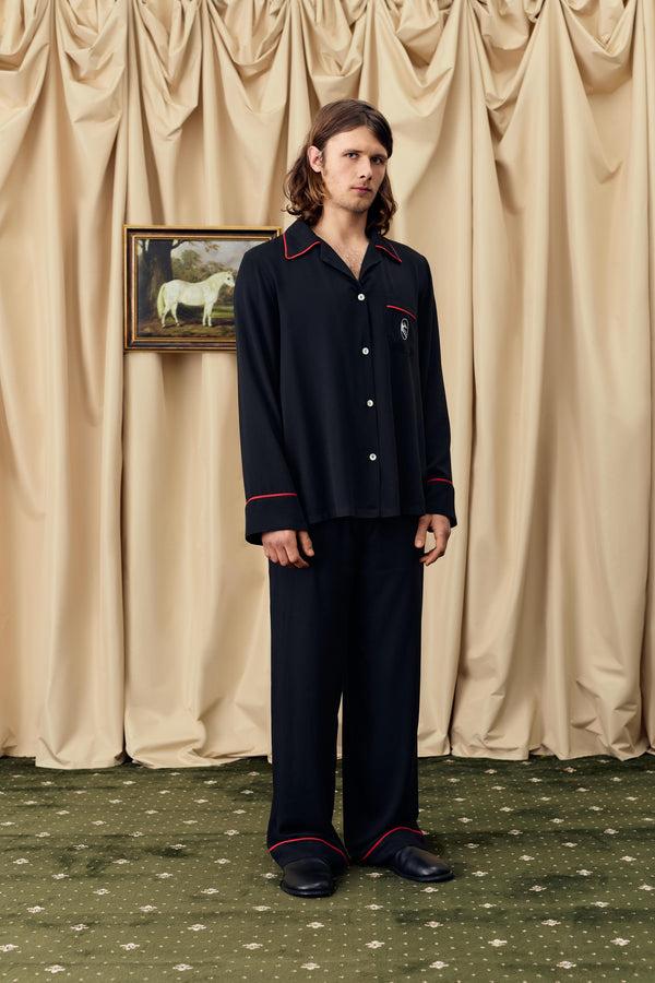 Sleeper Finnegan Unisex Pajama Shirt In Black