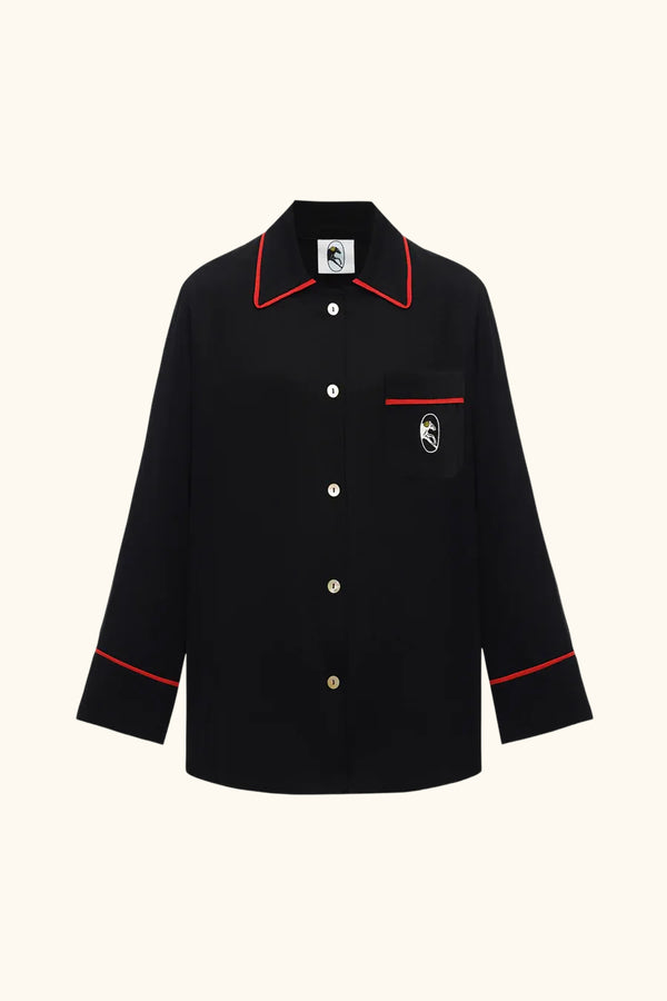 sleeper Finnegan Unisex Pajama Shirt in Black