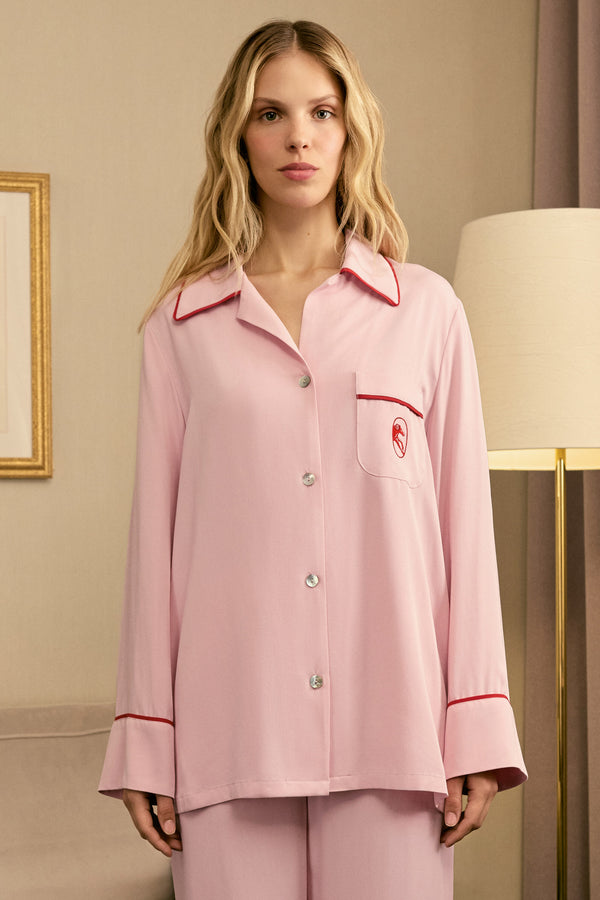 sleeper Finnegan Unisex Pajama Shirt in Pink