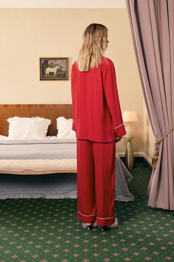 Sleeper Finnegan Unisex Pajama Shirt In Red