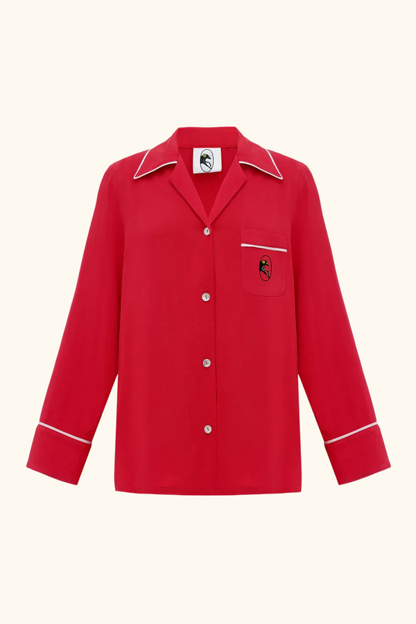 sleeper Finnegan Unisex Pajama Shirt in Red