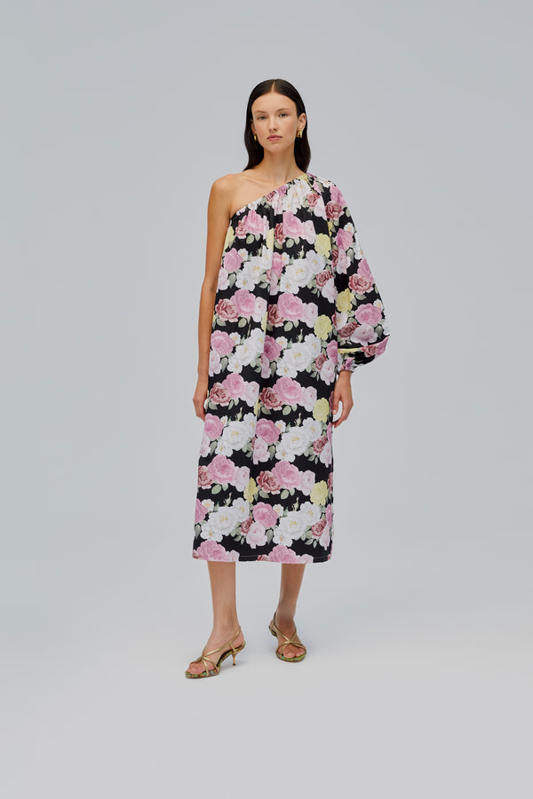 Sleeper Gaia Cotton Midi Dress In Bloom