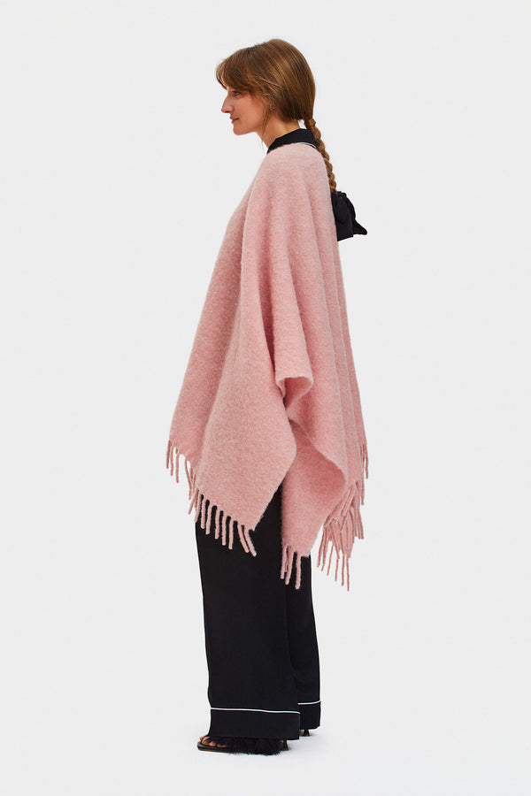 Sleeper Gorgona Alpaca-blend Poncho In Pink