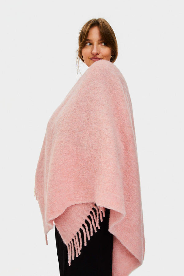 Sleeper Gorgona Alpaca-blend Poncho In Pink