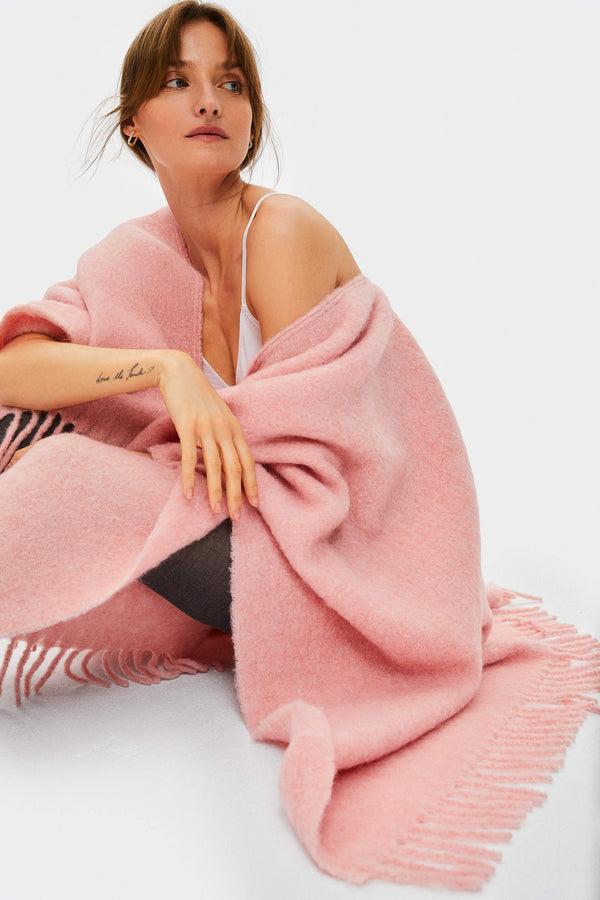 Sleeper Gorgona Alpaca-blend Poncho In Pink