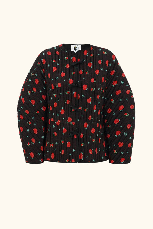 Sleeper Hebao Quilted Jacket In Poppies Print