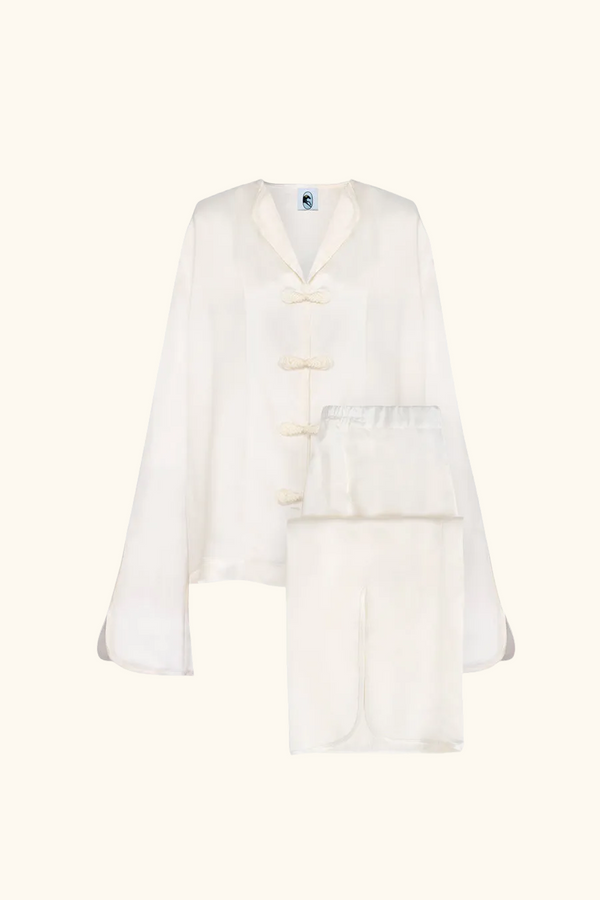 sleeper Louis Pajamas Set with Pants in White