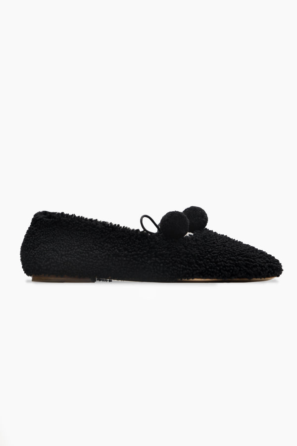 Sleeper Lulu Shearling Slippers In Black