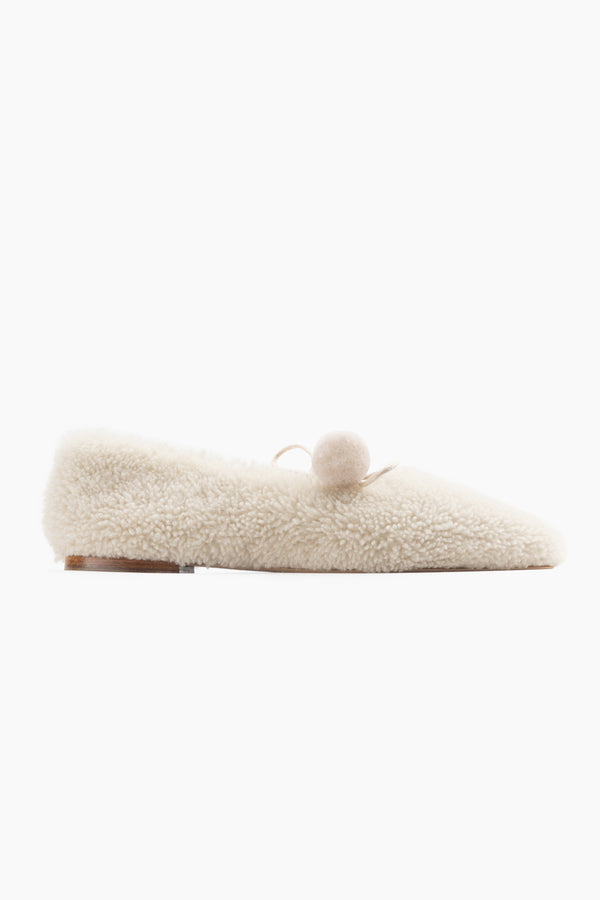 Sleeper Lulu Shearling Slippers In Cream
