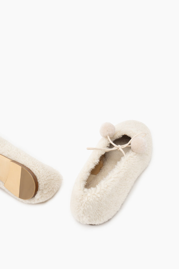 Sleeper Lulu Shearling Slippers In Cream