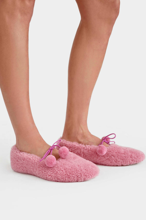 Sleeper Lulu Shearling Slippers In Pink