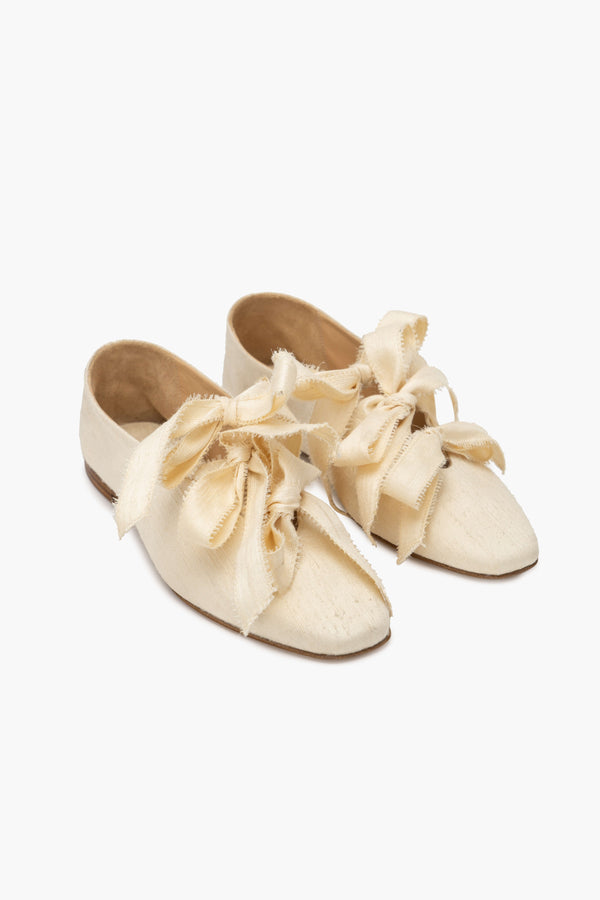 sleeper Mille-feuille Silk Flats in White