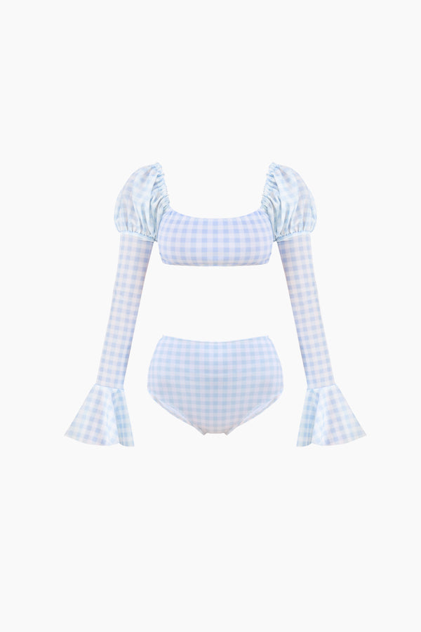 sleeper Opera Bikini Top in Blue Vichy