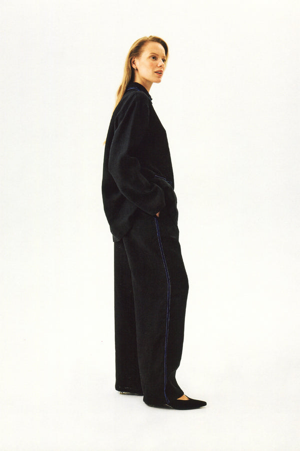 Sleeper Paros Linen Unisex Pajama Pants In Black