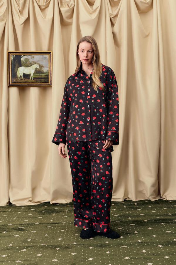 Sleeper Pastelle Oversized Pants In Poppies Print