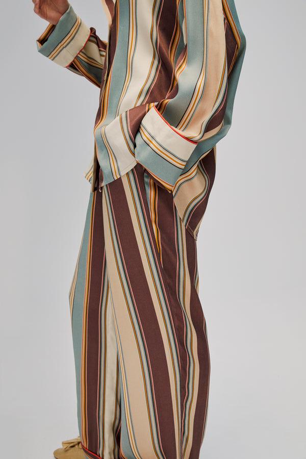 Sleeper Pastelle Oversized Pants In Sage Stripes