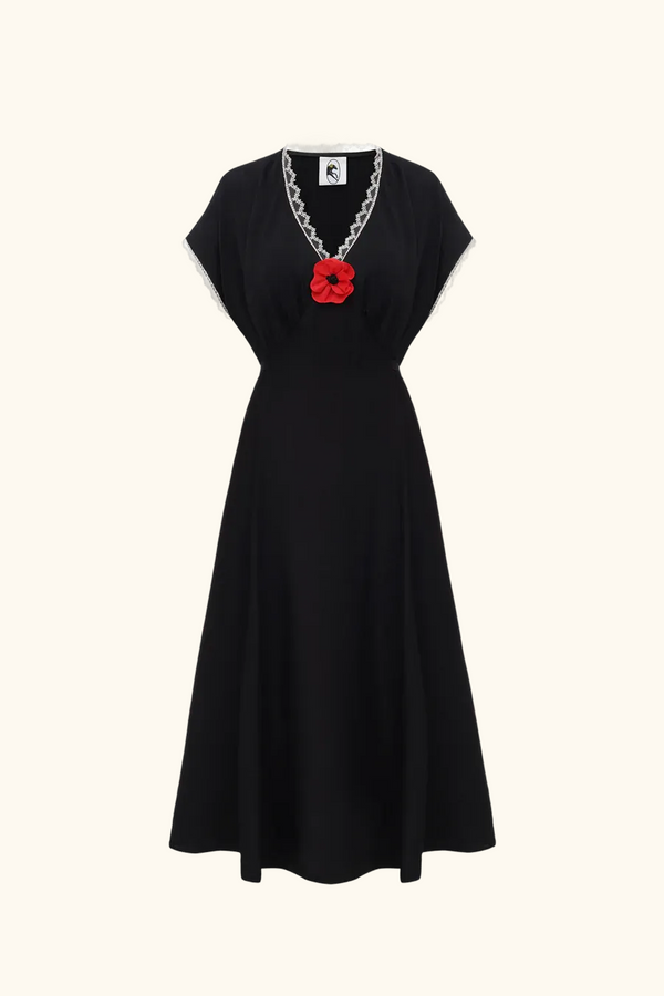 sleeper Poppi Midi Dress in Black