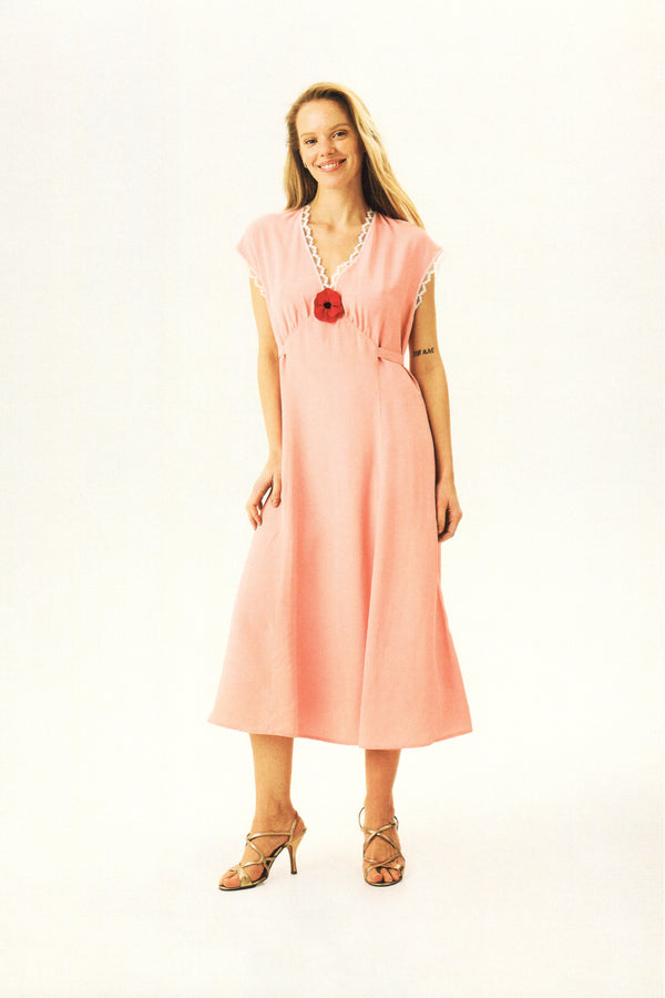 Sleeper Poppi Midi Dress In Pink