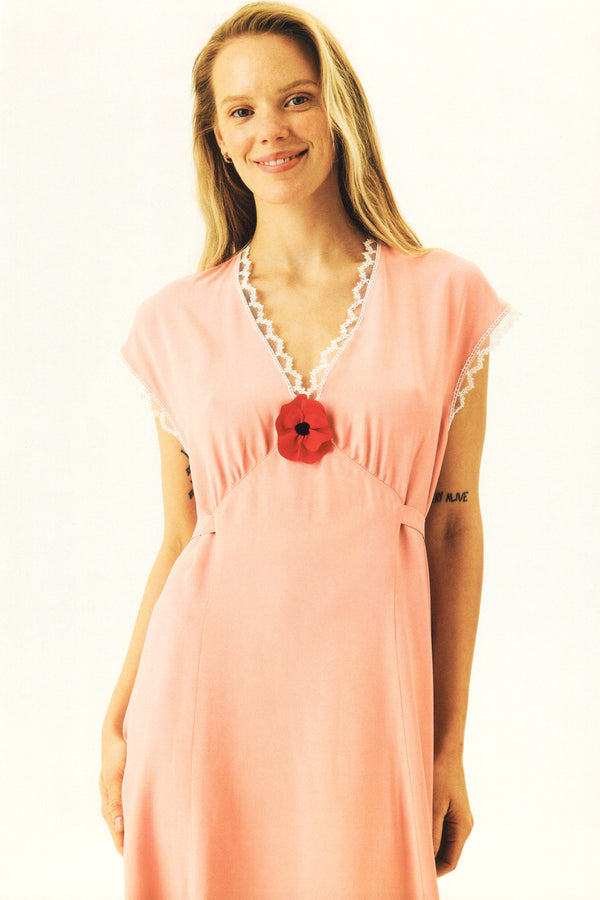 Sleeper Poppi Midi Dress In Pink