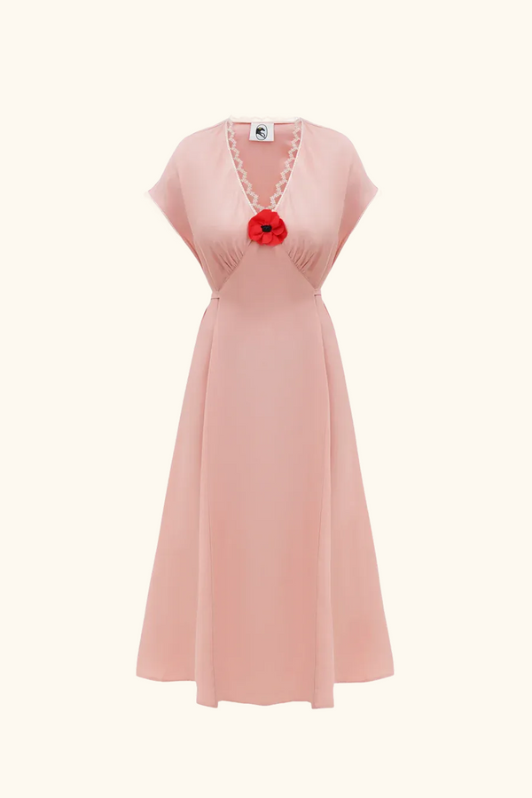 Sleeper Poppi Midi Dress In Pink