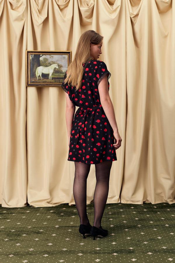 Sleeper Poppi Mini Dress In Poppies Print