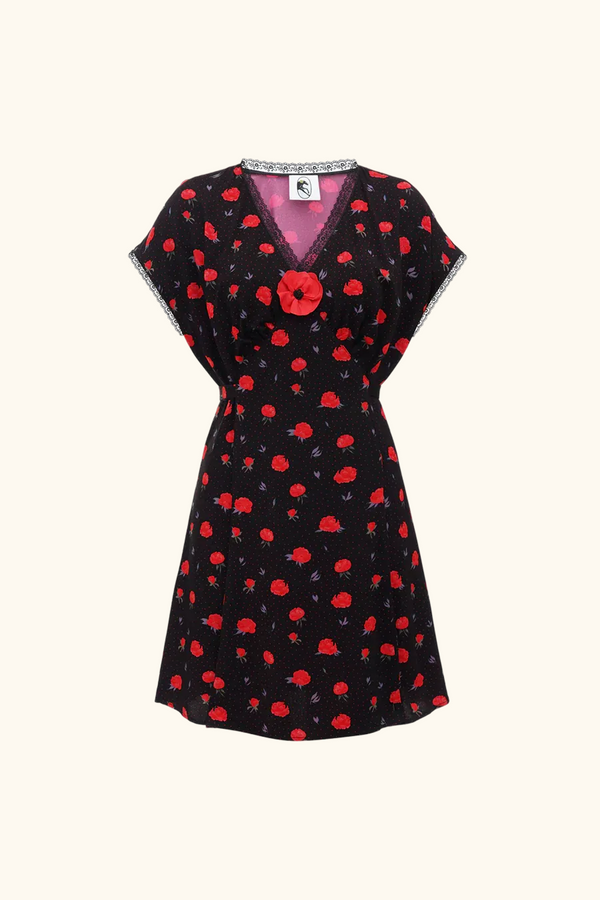 sleeper Poppi Mini Dress in Poppies Print
